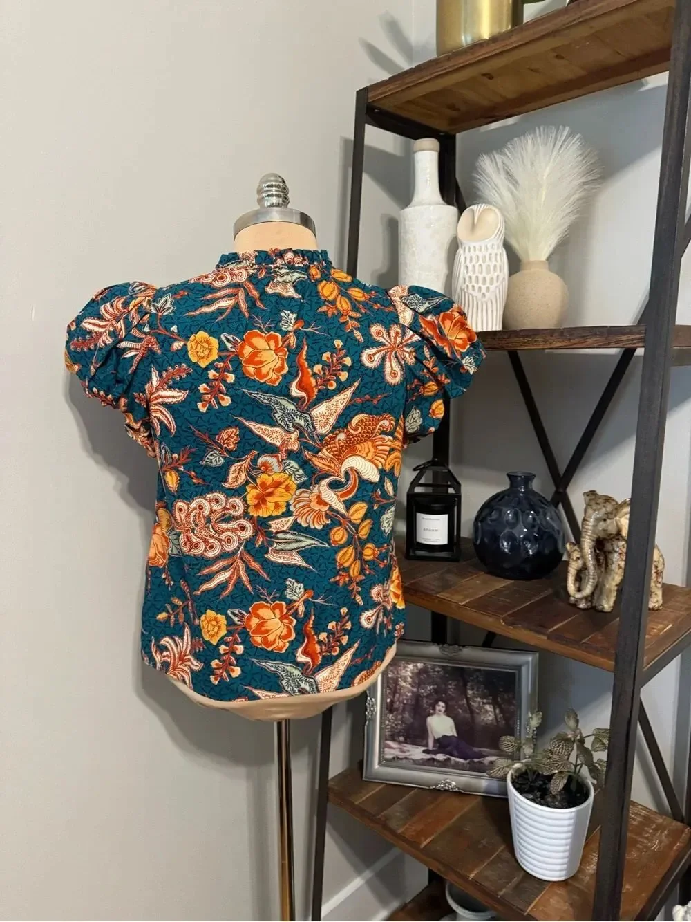 Ulla Johnson Women’s Evelyn Top Delphinium Print Size 4 100% Cotton